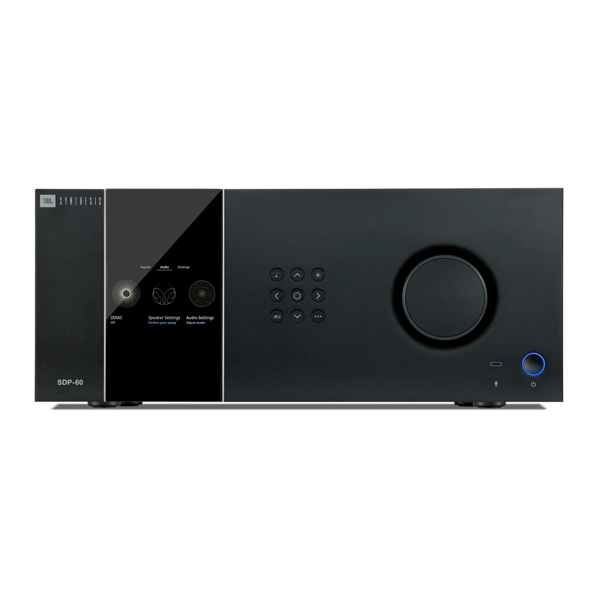 JBL Synthesis SDP-60 immersive AV preamp processor, front view
