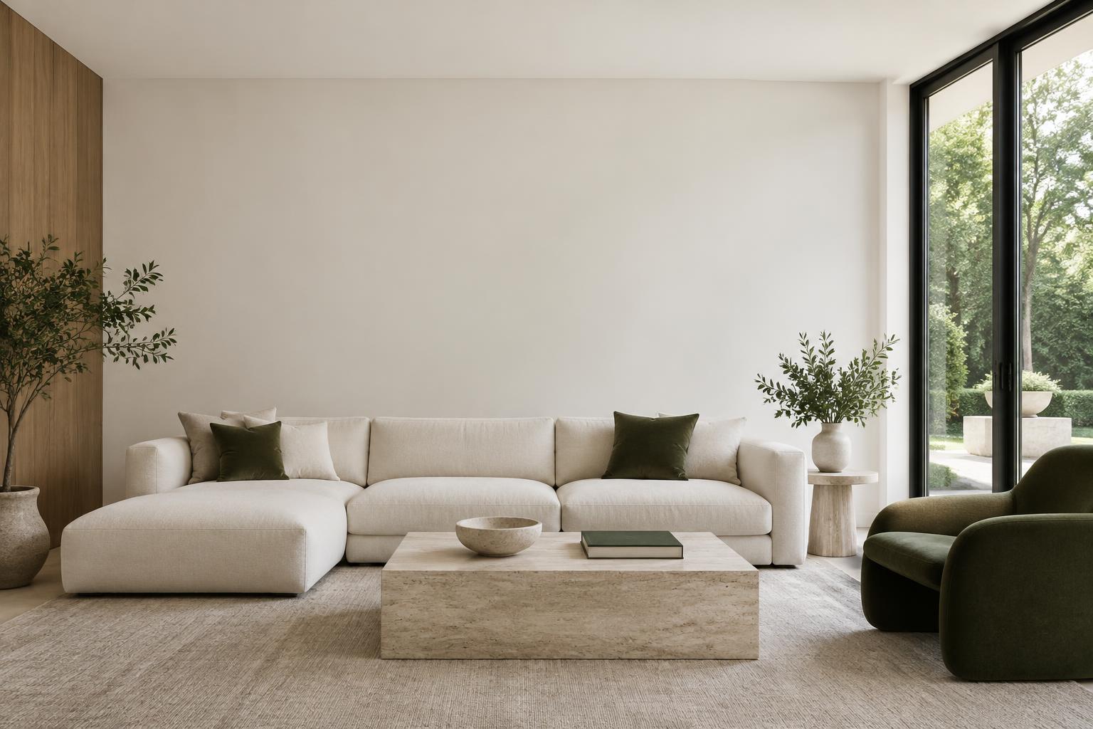 Illustrative Sonance Invisible concept room with uninterrupted plaster walls and no visible speakers